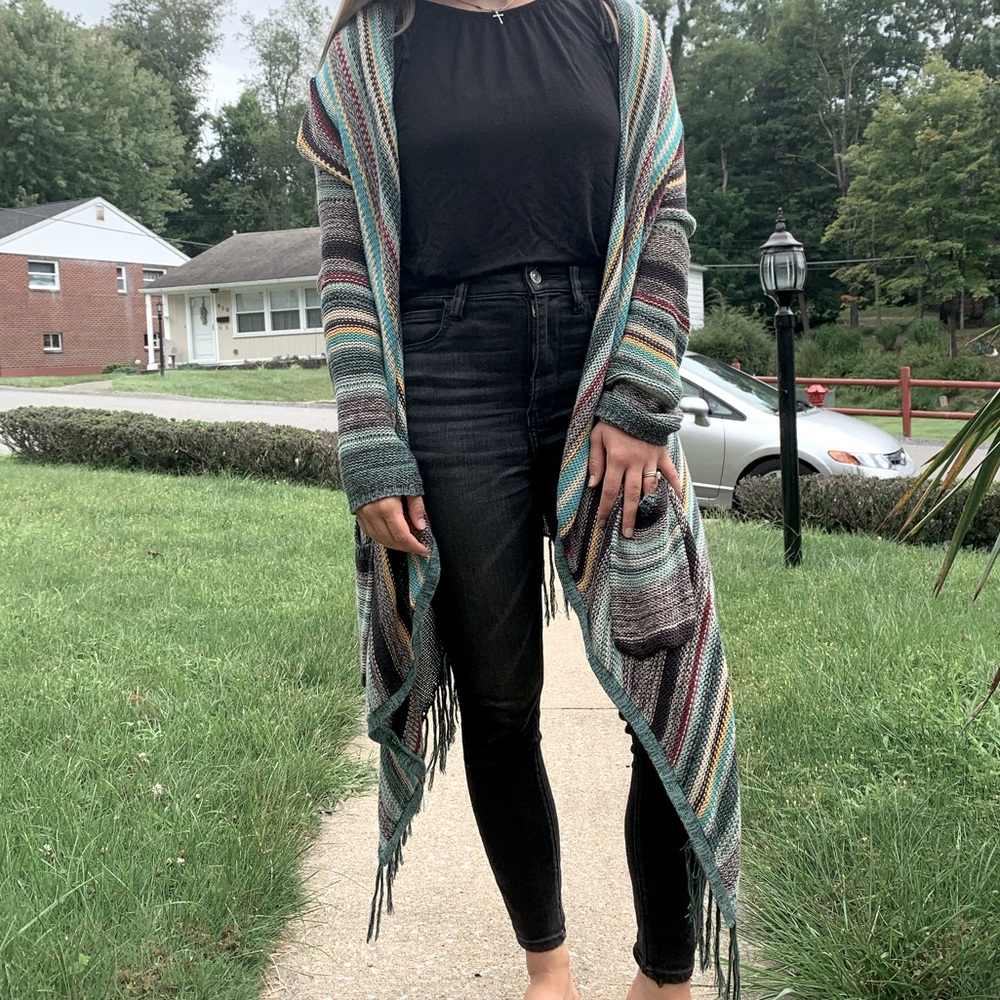Boho Billabong Knit Multicolored Cardigan